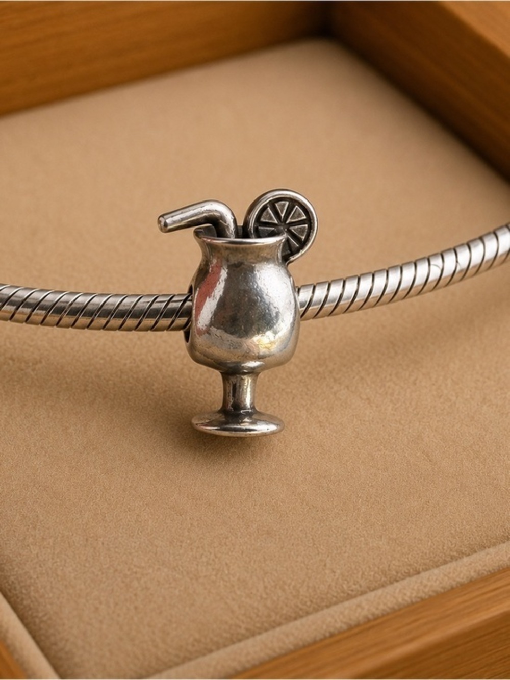 Chamilia .925 Sterling Silver Cocktail Tropical Drink Bead Charm EUC CHAM #257